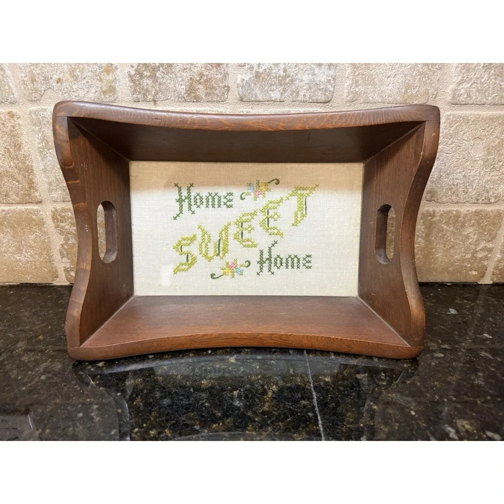 VTG Wooden Cross Stitch 